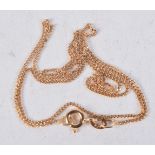 A 9CT GOLD CHAIN. 1.1 grams. 41 cm long.