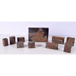 A collection of Victorian copper printing blocks largest 12 x 9 cm (10)