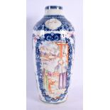 AN 18TH CENTURY CHINESE EXPORT FAMILLE ROSE VASE Qianlong. 23 cm high.