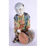 A 19TH CENTURY JAPANESE MEIJI PERIOD AO KUTANI FIGURE. 24 cm high.