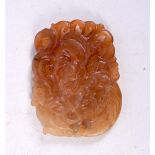A small Chinese Jade pendant 6 x 5 cm .