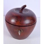 A TREEN APPLE TEA CADDY. 12 cm x 8 cm.