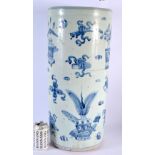 A LARGE CHINESE BLUE AND WHITE PORCELAIN STICK STAND 20th Century. 60 cm x 25 cm.