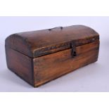 A 19TH CENTURY CONTINENTAL PINE BOX AND COVER. 22 cm x 10 cm.