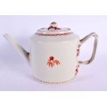 AN 18TH CENTURY CHINESE EXPORT PORCELAIN TEAPOT AND COVER Qianlong. 23 cm wide.