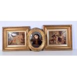 A pair of framed Victorian Coloured photographs together with a framed print 20 x 26 cm (3).