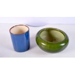 A small Bretby bowl together with a Dartmouth pottery tumbler 7.5 cm.