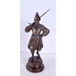 A EUROPEAN BRONZE KNIGHT. 24 cm high.