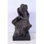 A bronze of a female by Rubin mounted on a marble plinth.27 cm.