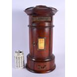 A LARGE CONTEMPORARY CARVED WOOD POST BOX. 40 cm high.