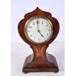 A Edwardian Mahogany and inlay Balloon clock 24 cm .