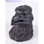 A CONTEMPORARY BRONZE EAGLE INKWELL. 7.5 cm x 7.25 cm.