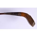 A LATE 19TH CENTURY JAMES HUTCHISON OF NORTH BERWICK GOLF CLUB the long nosed putter with scared ne