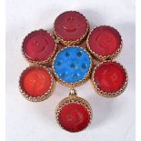 A RARE 19TH CENTURY MIDDLE EASTERN STONE BROOCH. 5.5 cm x 4.5 cm.