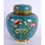 A CHINESE REPUBLICAN PERIOD CLOISONNE ENAMEL JAR AND COVER. 13 cm x 11 cm.