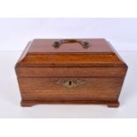 A 19th Century 3 section mahogany tea caddy 13 x 22 x 17.5 cm.