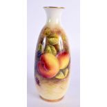 Royal Worcester vase shape 2491 painted with fruit on a mossy bank by Lanes, signed date mark black