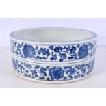 A Chinese porcelain blue and white bowl decorated with foliage 8 x 22.5 cm
