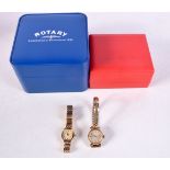 A ROTARY WRISTWATCH and a timex watch. Largest 2.5 cm wide. (2)