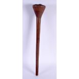 AN EARLY 20TH CENTURY TRIBAL CARVED WOOD THROWING CLUB with dimpled terminal. 47 cm long.