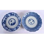 TWO 18TH/19TH CENTURY JAPANESE EDO PERIOD PORCELAIN PLATES. 21 cm wide.