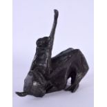 Manner of Picasso (20th Century) Bronze, Stylised figure riding a bull. 11 cm x 11 cm.