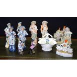 ASSORTED CONTINENTAL PORCELAIN FIGURES etc. (qty)