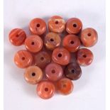A collection of Chinese Agate beads (Qty).