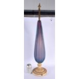 A VINTAGE MURANO GLASS LAMP with marble base. 74 cm high.