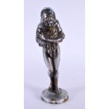 AN ART DECO CHROME FIGURAL CAR MASCOT. 16 cm high.