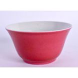AN EARLY 20TH CENTURY CHINESE RUBY GROUND PORCELAIN TEABOWL Late Qing/Republican. 7 cm diameter.