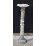 An Italian alabaster column plant stand 98 cm.