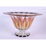 AN ART DECO FRENCH ENAMELLED GLASS BOWL. 18 cm diameter.