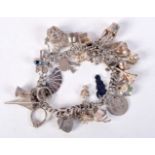 A SILVER CHARM BRACELET. Clasp Hallmarked Birmingham 1992, 5.6cm internal diameter, weight 51.8g