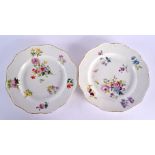 Early 19th century pair of Derby style plates. 24cm Diameter