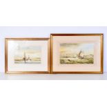 Edward A Swan 19th Century (English) Pair of framed watercolours of sailing boats both with monogram