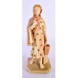 Royal Worcester figure of an Irish girl from the countries of the world by James Hadley, carrying a