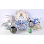 Collection of ceramics including a Spode teapot , Davenport Tureen, Commemorative Silver jubilee pla