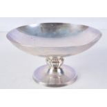 A CARTIER SILVER PEDESTAL BOWL. 456 grams. 21.5 cm x 11.5 cm.