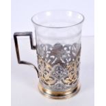 AN ANTIQUE RUSSIAN SILVER GLASS. 210 grams overall. 11.5 cm x 10 cm.