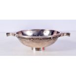 A 1950S SILVER QUAICH. Edinburgh 1951. 175 grams. 15 cm x 10.5 cm.