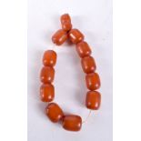 A VINTAGE AMBER TYPE PRAYER BEAD BRACELET. 52 grams. 26 cm long.