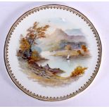 Royal Crown Derby fine plaque painted with Llangdllen Wales by C. Gresley, signed, date mark 1904. 1