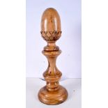 An antique wooden wig stand in the form of an acorn 37 cm.