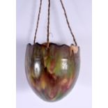 A RARE 19TH CENTURY CONTINENTAL MAJOLICA HANGING AMPHORA TYPE VASE Whieldon style. 17 cm x 11 cm.