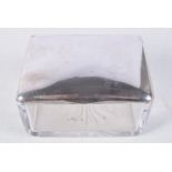 AN ANTIQUE SILVER MOUNTED GLASS BOX. 10.5 cm x 8 cm.