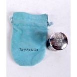 A TIFFANY & CO SILVER PILL BOX. 26 grams. 3.5 cm x 3.25 cm.