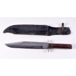 A Whitby Bowie knife together with a sheath 37 cm.