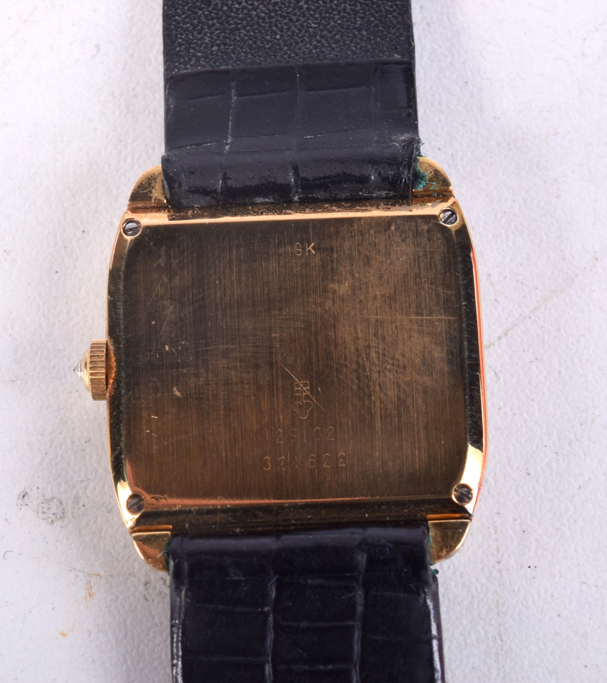 A 9CT GOLD CORUM WRISTWATCH. 29 grams. 2.75 cm wide inc crown. - Bild 4 aus 4