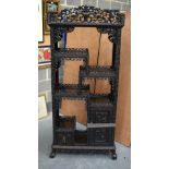 A GOOD 19TH CENTURY CHINESE HONGMU CARVED WOOD DISPLAY CABINET Qing. 180 cm x 35 cm x 75 cm.
